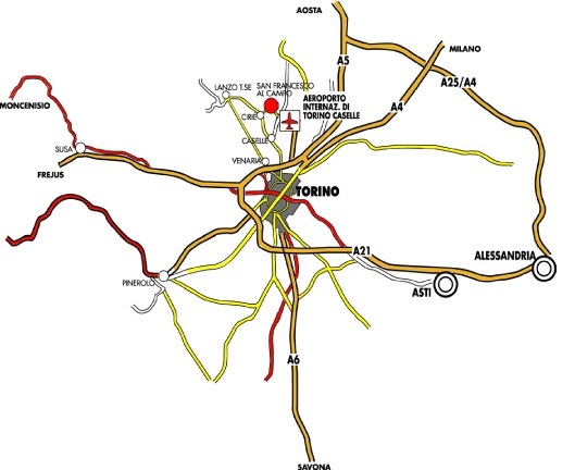 Carte pour obtenir a le Aeroport de Turin